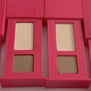 NEW Clinique All About Shadow Duo 2 sets in Duo Ivory Bisque & Bronze Satin  NWT